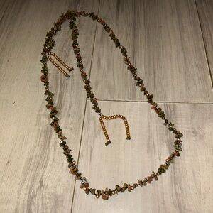 Necklace vintage, unique, rare brown freshwater, pearl splinter chain necklace